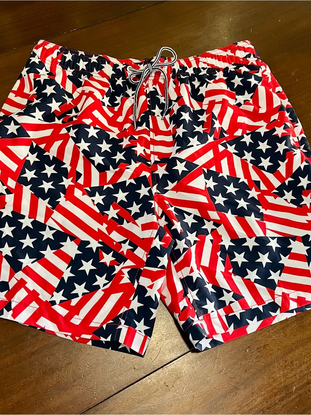 Swim Trunks Speedo Patriotic Red, White, Blue Flag-Print 
Never Worn